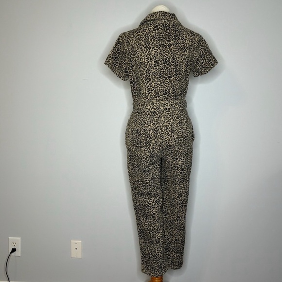 Kittenish- Cheetah Print Denim Jumpsuit w/Pockets + Belt - Picture 3 of 3